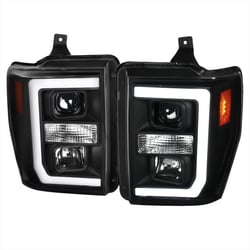 Picture of Spec-D 2LHP-F25008JM-RS LED Bar Projector Headlights Black for Ford Super Duty