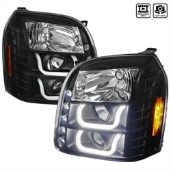 Picture of Spec-D 2LHP-DEN07JM-V2-TM LED U-Bar Halo Projector Headlights Matte Black