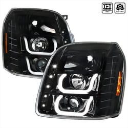 Picture of Spec-D 2LHP-DEN07BK-V2-TM Jet Black LED Halo Projector Headlights