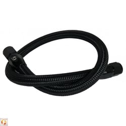 Picture of Fleece Performance FPE-CLNTBYPS-HS-CRVP-BLK 34.5" Coolant Bypass Hose Black Nylon Braided for Common Rail/VP44 Cummins