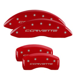 Picture of MGP Caliper Covers 13008SCV6RD C6 Corvette Brake Caliper Cover Set Red