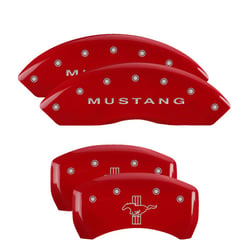 Picture of MGP Caliper Covers 10197SMB1RD Red Mustang S197 Bar & Pony Engraved Brake Caliper Covers Set of 4