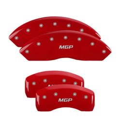 Picture of MGP Caliper Covers 36018SMGPRD Set of 4 caliper covers, Engraved Front and Rear: MGP, Red powder coat finish, silver characters.