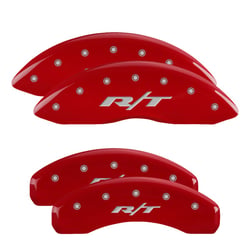 Picture of MGP Caliper Covers 12204SRT1RD Red RT1-Truck Engraved Brake Caliper Cover Set