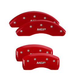 Picture of MGP Caliper Covers 14218SMGPRD Set of 4 caliper covers, Engraved Front and Rear: MGP, Red powder coat finish, silver characters.