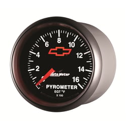 Picture of AutoMeter 3644-00406 Pyrometer EGT Gauge 2-1/16" 1600°F GM Bowtie Black
