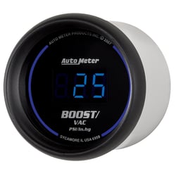 Picture of AutoMeter 6959 Digital Boost/Vacuum Gauge 2-1/16" 30inHg-30PSI Blue LED
