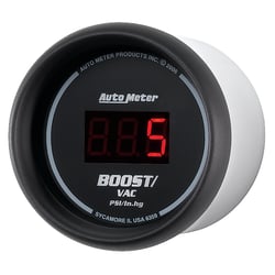 Picture of AutoMeter 6359 Digital Boost/Vacuum Gauge 2-1/16" 30inHg-30psi Black Red LED