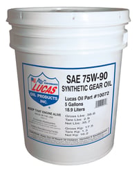 Picture of Lucas Oil 10072 Synthetic 75W-90 Transmission & Differential Gear Oil 5 Gallon