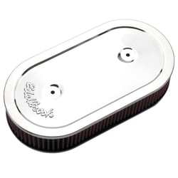 Picture of Edelbrock 1236 Pro-Flo Chrome Oval Air Cleaner 4-Barrel 2.5 Inch Filter