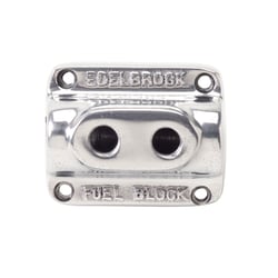 Picture of Edelbrock 12801 Vintage Polished Aluminum Dual Carb Fuel Block