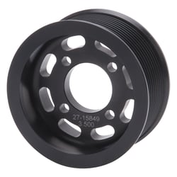 Picture of Edelbrock 15849 3.50" 10-Rib Supercharger Pulley Black Anodized