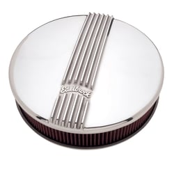 Picture of Edelbrock 4117 Classic Series Polished Round Air Cleaner 3" Element Single 4-Barrel