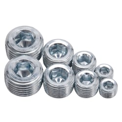Picture of Edelbrock 8052 Socket Head Pipe Plug Kit - 1/8" 1/4" 3/8" 1/2" NPT Anodized Steel (8-Pack)