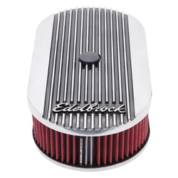 Picture of Edelbrock 4273 Elite II Polished Oval Air Cleaner Single 4-Barrel 2.5 Inch Element