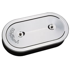 Picture of Edelbrock 1235 Pro-Flo Chrome Oval Air Cleaner Dual-Quad 2.5" Cotton Element