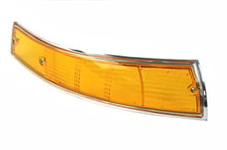 Picture of URO 901-631-904-04 Front Turn Signal Lens Amber with Silver Trim