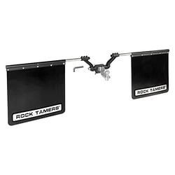 Picture of Rock Tamers 00112 Hitch Mounted Mudflap System 3" Hub Black Stainless Steel