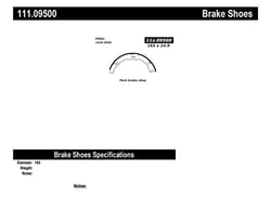 Picture of StopTech 111.09500 Centric Rear Brake Shoes