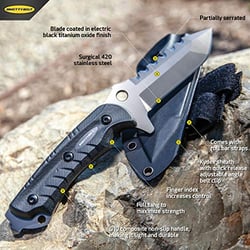 Picture of Smittybilt 2836 F.A.S.T Survival Knife with Kydex Sheath and Roll Bar Mount
