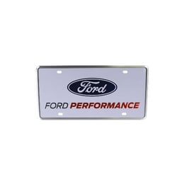 Picture of Ford Racing M-1828-FPONE License Plate White with Blue Oval Logo