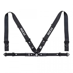 Picture of Sparco 04716M1NR FIA 4-Point Competition Harness Black 3" Shoulder 2" Lap Belt Snap-In