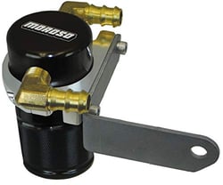 Picture of Moroso 85697 Air/Oil Separator Catch Can for Dodge Challenger with Shaker Hood