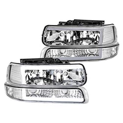 Picture of Spec-D LBLH-SIV99-G3-RS LED Bar Chrome Headlights with Bumper Lights 4pc Set