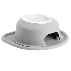 Picture of WeatherTech PSH1604LGLG Single High Pet Feeding System 4" Stand with 16 oz BPA-Free Plastic Bowl Light Grey