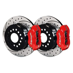 Picture of Wilwood 140-7140-DR FDL Pro-Series Rear Disc Brake Kit with Parking Brake, Drilled Rotor, Red