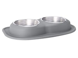 Picture of WeatherTech DL6403DG Double Low Pet Feeding System 64 oz Stainless Steel Dark Grey