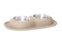 Picture of WeatherTech DL3203TN Double Low Pet Feeding System 32 oz Stainless Steel Tan
