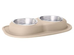 Picture of WeatherTech DL6403TN Double Low Pet Feeding System 64 oz Stainless Steel Tan
