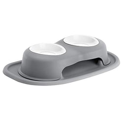 Picture of WeatherTech PDHC0803DGDG Double High Elevated Pet Feeding System with 8 oz Bowls Dark Gray