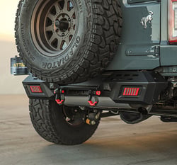 Picture of Attica 4x4 ATTFB01B102-BX Terra Series Modular Rear Bumper - Black Powder Coated Steel
