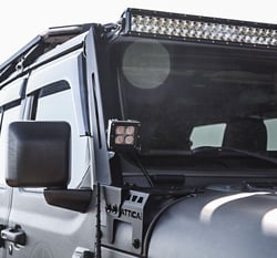 Picture of Attica 4x4 ATTJL01E104-BX Frontier Series A-Pillar Light Mount Bracket Black Powder Coated Steel