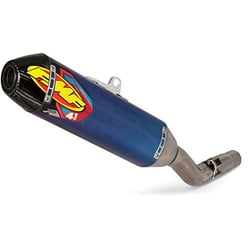 Picture of FMF 041603 Factory 4.1 RCT Slip-On Exhaust Blue Anodized Titanium Carbon End Cap