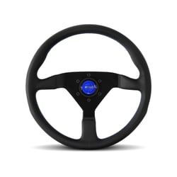 Picture of Momo MCL35BK6B Monte Carlo 350mm Leather Steering Wheel with Blue Stitching