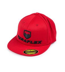 Picture of TeraFlex Suspension 5237024 Premium FlexFit Flat Visor Hat Red Small/Medium