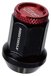 Picture of Project Kics WHP1KR Kyokugen Lug Nut Set 12x1.50 20pc Black Aluminum Red Cap