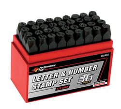Picture of Eastwood Company 55755 Performance Tool 1/4 Inch Steel Letter Number Stamp Set 36 Piece