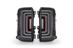 Picture of Attica 4x4 CTATT0772-H4-GBC-SQ Rogue Series LED Sequential Tail Light Glossy Black Clear