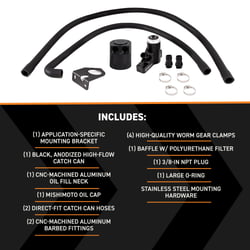 Picture of Mishimoto MMBCC-F2D-08BE Baffled Oil Catch Can Kit for Ford 6.4L Powerstroke 2008-2010