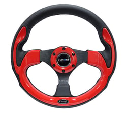 Picture of NRG Innovations RST-001RD Pilota Series 320mm Sport Steering Wheel Black Leather Red Trim
