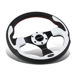 Picture of NRG Innovations RST-001WT Pilota Series 320mm Leather Steering Wheel White Trim