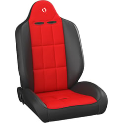Picture of Corbeau 66407PR Baja RS Reclining Suspension Seat Black Vinyl Red Cloth