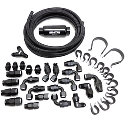 Picture of Snow Performance SNF-60801B 8AN Braided Stainless Steel PTFE Fuel Line Kit Black