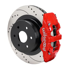 Picture of Wilwood 140-9407-DR W4A Rear Disc Brake Kit 14.25" Drilled Rotor Red Caliper