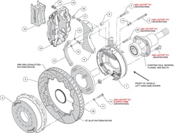 Wilwood 140-10909 FNSL4R Forged Narrow Superlite 4R Rear Big Brake Kit with Parking Brake 12.88" — image 3