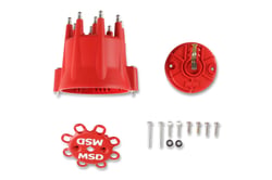 Picture of MSD 84335 Red Distributor Cap and Rotor Kit for V8 Pro-Billet HEI
